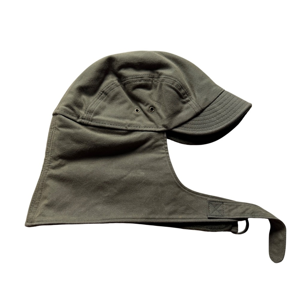 Filson Insulated Tin Cloth Wildfowl Hat Otter Green Wool Lined USA Made Large